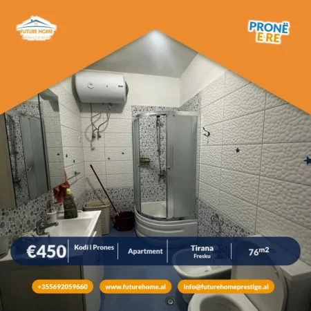 Tirane, jepet me qera apartament 2+1+Ballkon Kati 7, 76 m² 450 € (FRESKU)