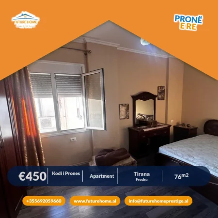 Tirane, jepet me qera apartament 2+1+Ballkon Kati 7, 76 m² 450 € (FRESKU)