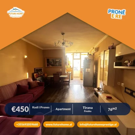 Tirane, jepet me qera apartament 2+1+Ballkon Kati 7, 76 m² 450 € (FRESKU)