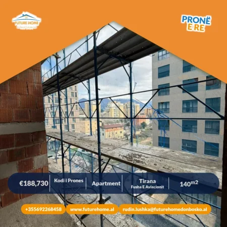 Tirane, shitet apartament 2+1+Ballkon Kati 4, 140 m² 188.730 € (ISH FUSHA E AVIACIONIT)