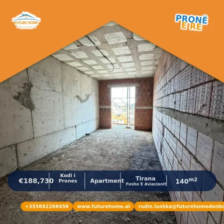 Tirane, shitet apartament 2+1+Ballkon Kati 4, 140 m² 188.730 € (ISH FUSHA E AVIACIONIT)