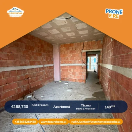 Tirane, shitet apartament 2+1+Ballkon Kati 4, 140 m² 188.730 € (ISH FUSHA E AVIACIONIT)