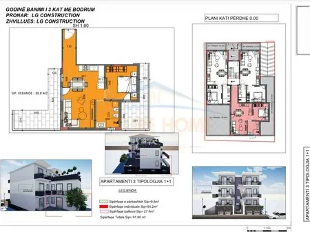 Korce, shitet apartament 1+1 Kati 0, 91 m² 82.000 € (Rruga “Thanas Mërtiri”, K.P 7004, Korçë)