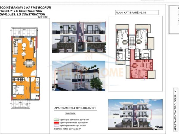 Korce, shitet apartament 1+1 Kati 0, 73 m² 65.250 € (Rruga “Thanas Mërtiri”, K.P 7004, Korçë)
