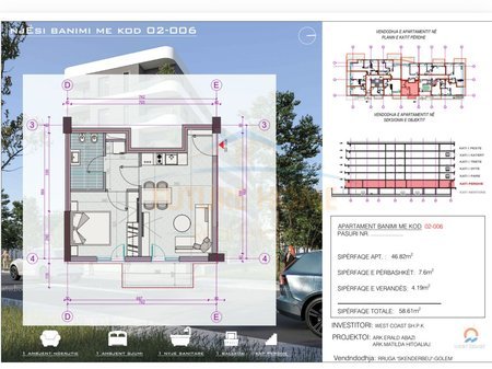 Shitje, Apartament 1+1, Rezidenca West Coast, Golem