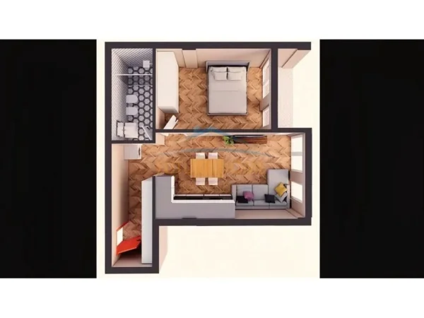 Tirane, shitet apartament 1+1+Ballkon Kati 6, 60 m² 128.000 € (Vila Gold, Tiranë)