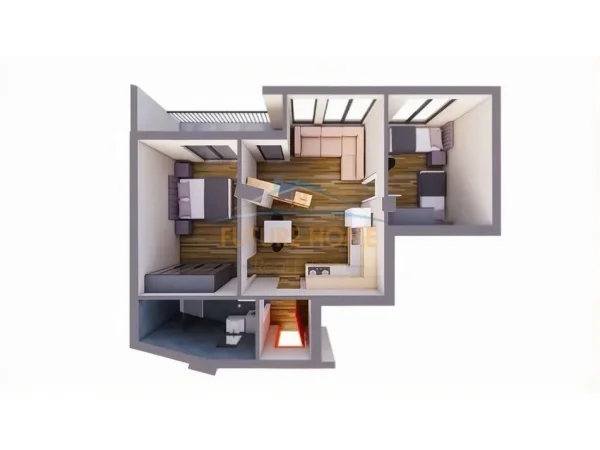 Tirane, shitet apartament 2+1+Ballkon Kati 4, 78 m² 158.000 € (Vila Gold, Tiranë)