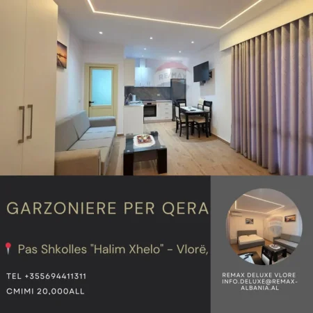 Vlore, jepet me qera garsonier 1+1 Kati 0, 30 m² 210 € (Pas shkollës “Halim Xhelo”, Vlorë)
