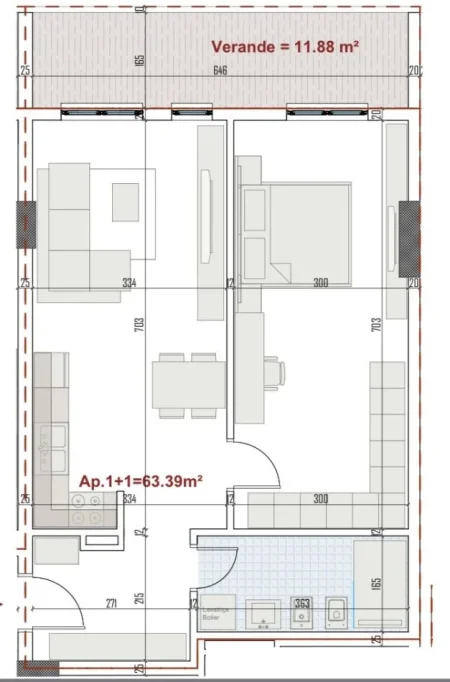 Tirane, shitet apartament+verande | Penthouse 1+1 Kati 0, 79 m² 75.200 € (Ringside Residences, Paskuqan)