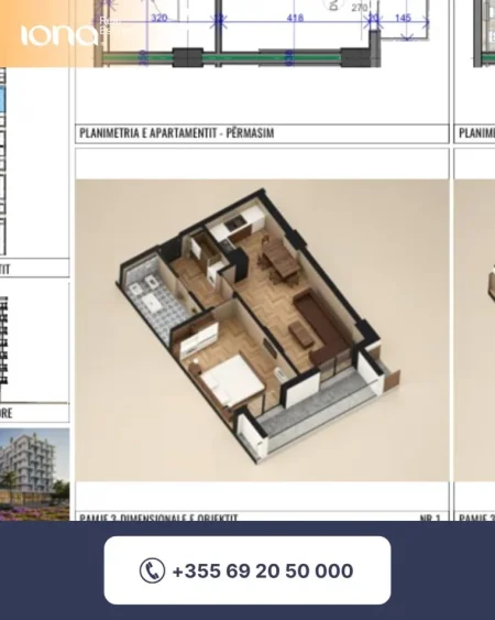 Golem, DRAGOTI 2 RESIDENCE, shitet apartament 1+1 , 56 m² (300 m larg detit)