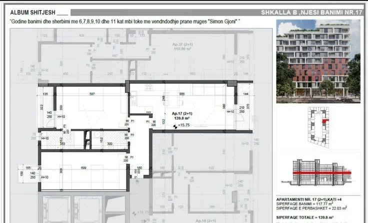 Tirane, OKAZION , shitet apartament 2+1+2 Kati 4, 140 m² 181.740 € (MEIS RESIDENCE , Fusha e Aviacionit)