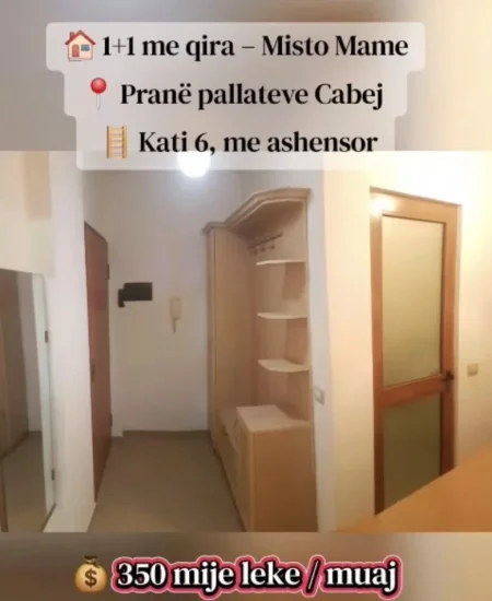 Tirane, jepet me qera apartament 1+1+Aneks+Ballkon Kati 6, 80 m² 350 € (Misto Mame)