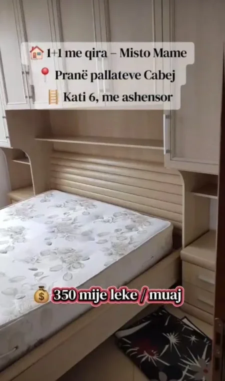 Tirane, jepet me qera apartament 1+1+Aneks+Ballkon Kati 6, 80 m² 350 € (Misto Mame)