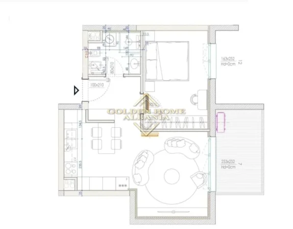 Tirane, shitet apartament 1+1+Ballkon , 74 m² 194.220 € 