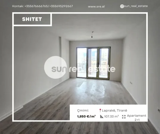 Tirane, shitet apartament 2+1+Ballkon Kati 4, 107 m² (LAPRAKE)