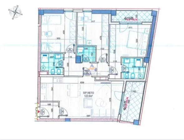 Tirane, shitet apartament 3+1+Ballkon Kati 4, 138 m² 262.000 € 