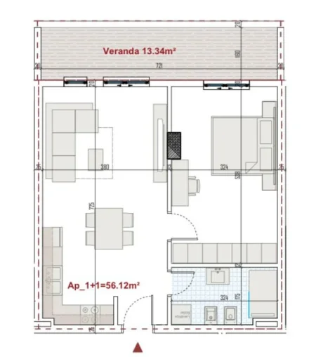 Tirane, shitet apartament 1+1 Kati 0, 65 m² 78.640 € (Paskuqan)