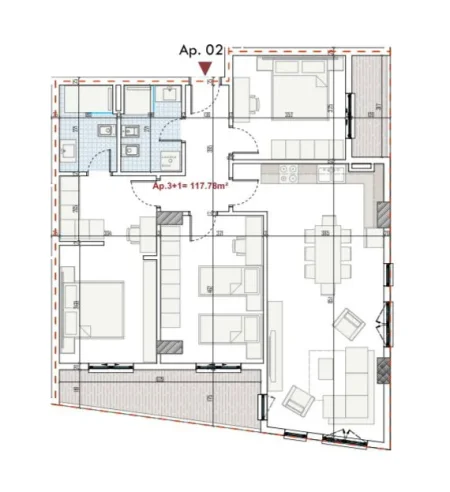Tirane, shitet apartament 3+1 Kati 1, 136 m² 149.650 € (Paskuqan)