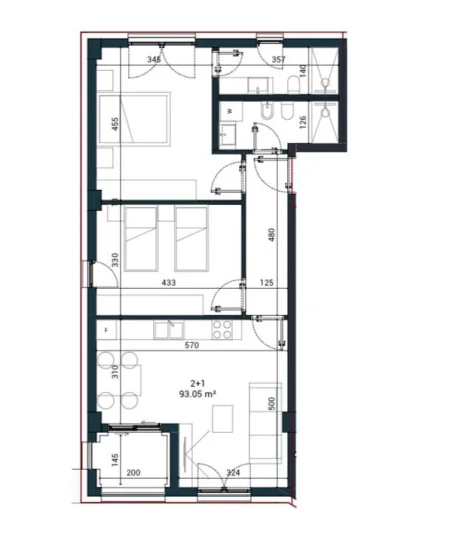 Vlore, shitet apartament 2+1 Kati 1, 110 m² (Palase)