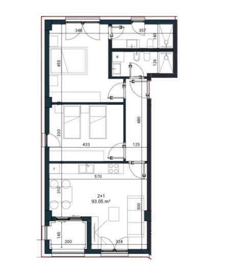 Vlore, shitet apartament 2+1 Kati 1, 110 m² (Palase)