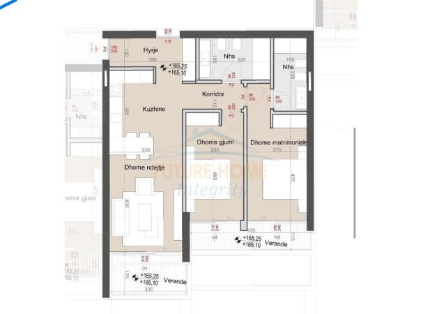 Dhermi - Palase, shitet apartament 2+1+Ballkon Kati 3, 120 m² 354.000 € (Green Coast ll)