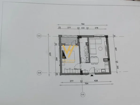 Tirane, shitet apartament 1+1+Ballkon Kati 3, 54 m² 82.000 € (FRESKU)