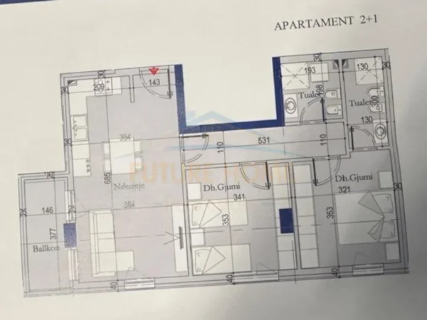 Tirane, shitet apartament 2+1+Ballkon Kati 7, 95 m² 129.064 € (Tirana Entry)