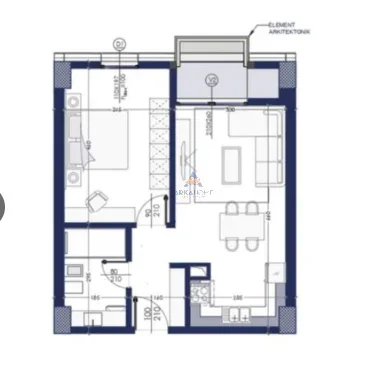 Tirane, shitet apartament 1+1+Ballkon Kati 5, 64 m² 73.600 € 