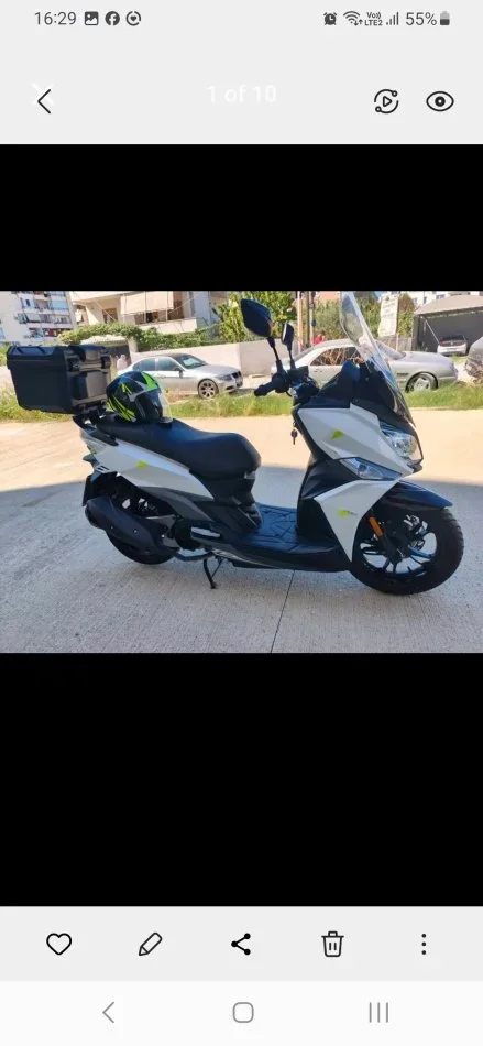 Tirane, shitet motor Scooter 200cc SYM JET 14 , e bardhë 10.000 km 1.900 €