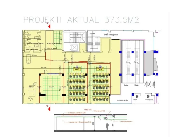Tirane, jepet me qera zyre Kati 1, 380 m² 4.500 € (ALI DEMI)
