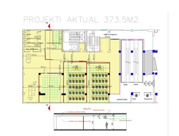 Tirane, jepet me qera zyre Kati 1, 380 m² 4.500 € (ALI DEMI)