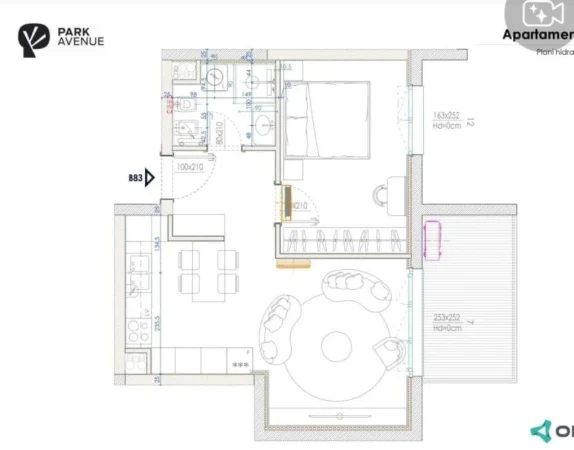 Tirane, shitet apartament 1+1 Kati 7, 75 m² 195.000 € (BULEVARDI I RI)