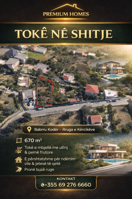 Tirane, shitet toke , 680 m² 136.000 € (Rruga e Kercikeve Babrru Koder)