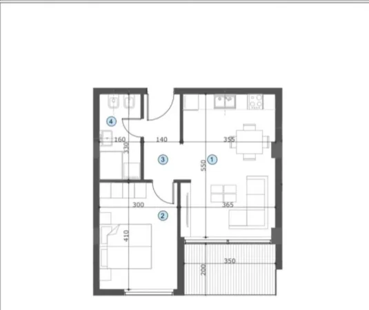 Tirane, shitet apartament 1+1 Kati 2, 64 m² 77.280 € (Astir)