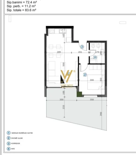 Tirane, shitet apartament 2+1+Ballkon Kati 6, 83 m² 117.000 € (KASHAR)