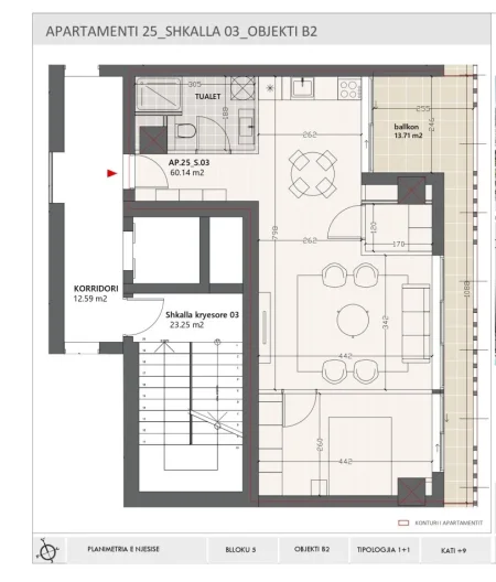 Vlore, shitet apartament 1+1+Ballkon Kati 9, 83 m² 344.500 € (Vlora Marina)