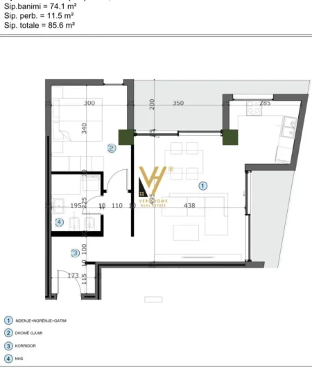 Tirane, shitet apartament 1+1+Ballkon Kati 6, 85 m² 120.000 € (KASHAR)