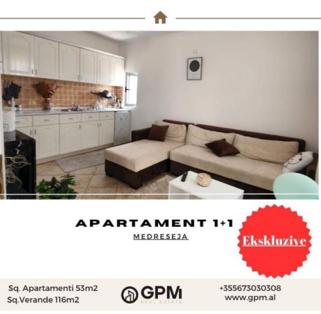 Tirane, shitet apartament 1+1+BLK Kati 5, 53 m² 1.000 Euro/m2 (Medrese)