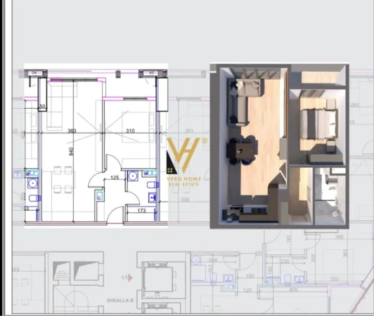 Tirane, shitet apartament 1+1+Ballkon Kati 8, 81 m² 198.700 € (KOMUNA E PARISIT)