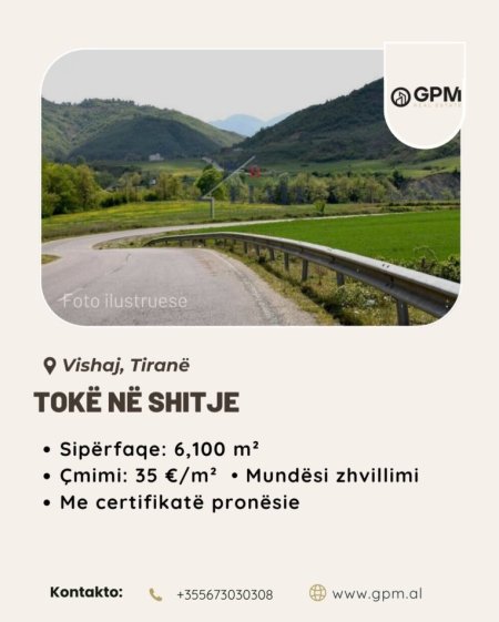 Tokë në shitje – Vishaj, 6.100 m²