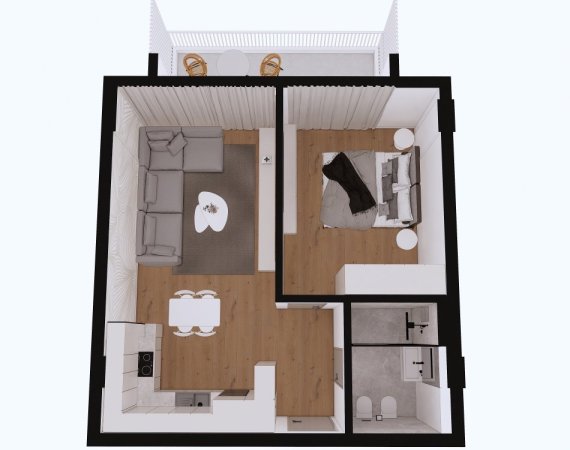 Qerret, shes apartament 1+1+Aneks+Ballkon Kati 1, (Rruga e Fshatrave turistike)