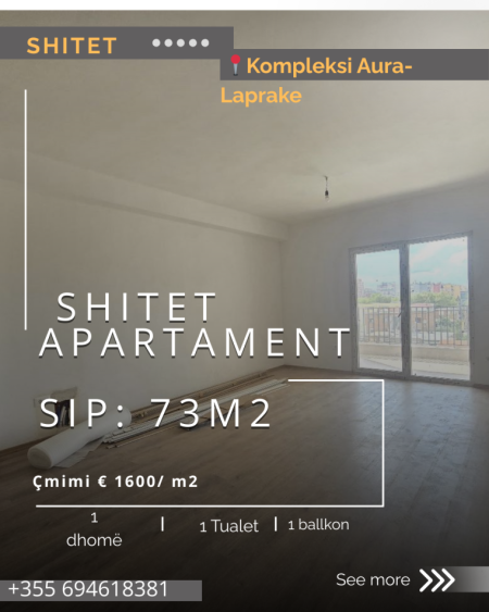 Tirane, shitet apartament 1+1+Ballkon Kati 5, 73 m² 116.800 € (Rruga Dritan Hoxha)
