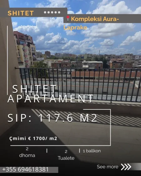 Tirane, shitet apartament 2+1+Ballkon Kati 6, 117 m² 199.920 € (Rruga Dritan Hoxha)