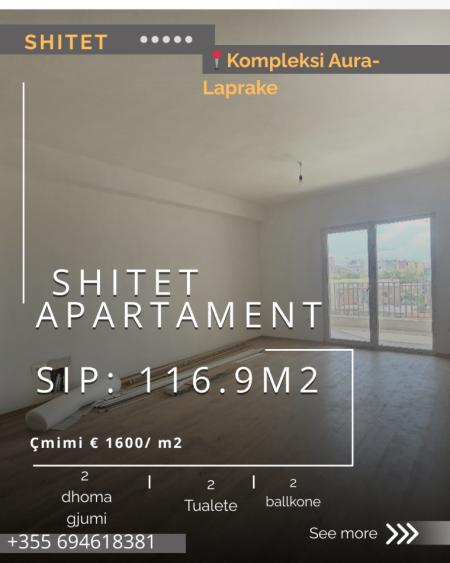 Tirane, shitet apartament 2+1+Ballkon Kati 3, 117 m² 187.040 € (Rruga Dritan Hoxha)
