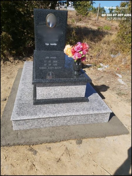 Tirane, ofroj Punime Varresh Eno - Varr Granit i zi + Granit Gri - Pikture e gdhendur ne granit