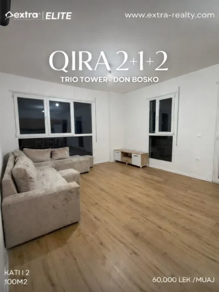 Tirane, jepet me qera apartament 2+1+Aneks+Ballkon Kati 2, 100 m² 600 € (Trio Towe)