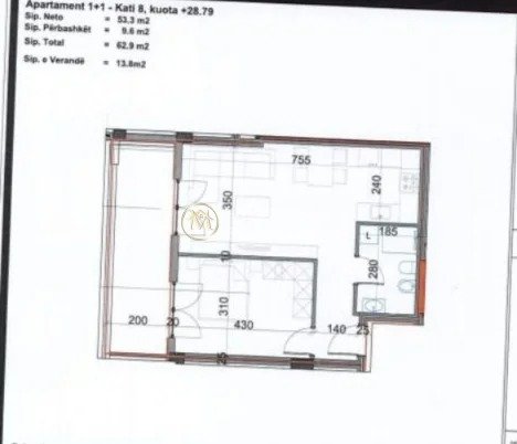 Tirane, shitet apartament 1+1 Kati 8, 76 m² 126.000 € (Fusha Aviacionit)