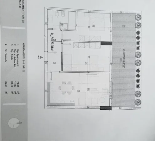 Tirane, shitet 2+1+Ballkon Kati 6, 84 m² 103.000 € (paskuqan)