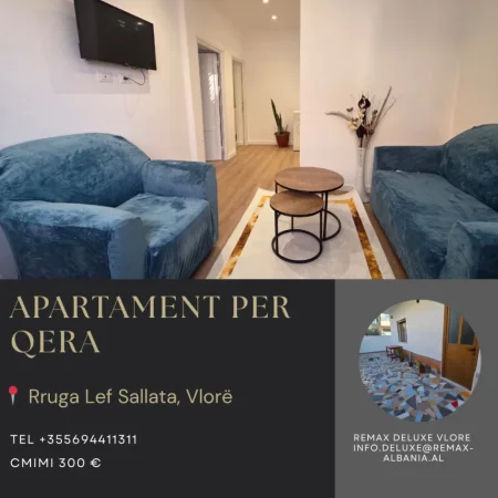 Vlore, jepet me qera apartament 1+1 Kati 1, 75 m² 300 € (PRANË SERAVE, VLORË)