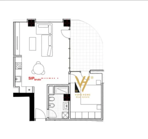 Tirane, shitet apartament 1+1+Ballkon Kati 5, 84 m² 75.600 € (ASTIR)